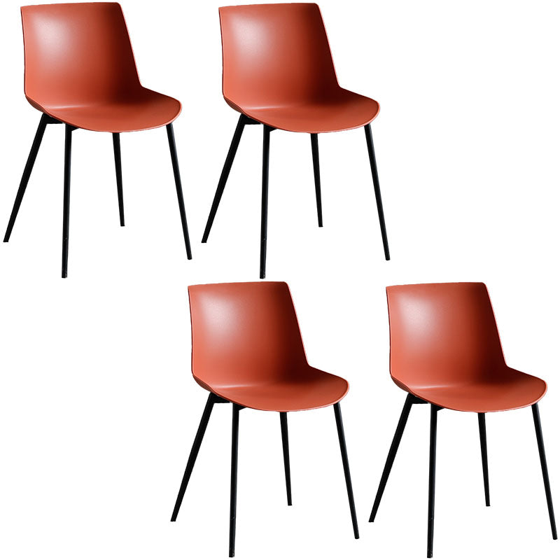 Sillas de comedor estilo moderno Silla auxiliar sin brazos con patas de metal