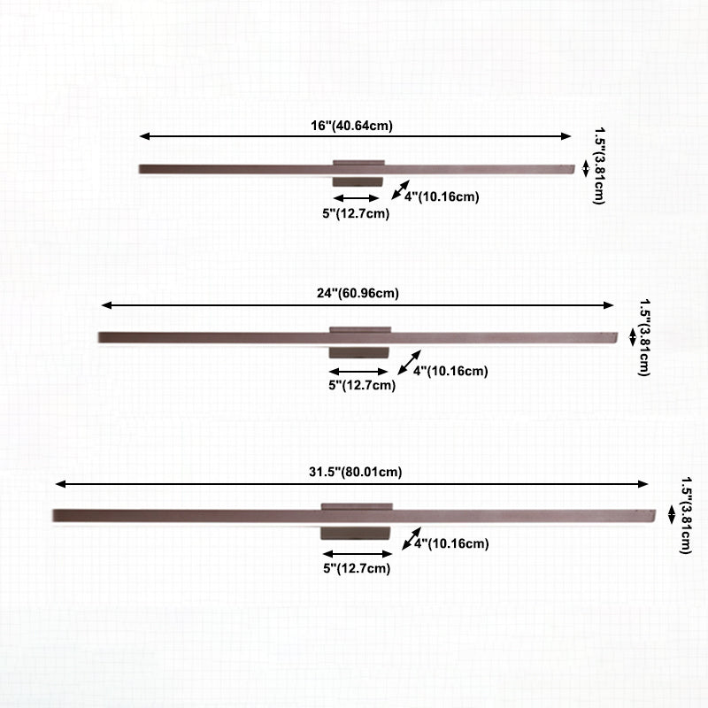 Luce da parete a forma lineare in stile moderno in metallo 1 luci lampada con doccia per doccia