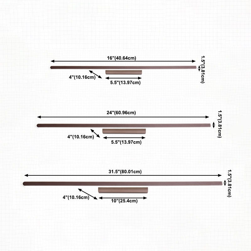 Luce da parete a forma lineare in stile moderno in metallo 1 luci lampada con doccia per doccia