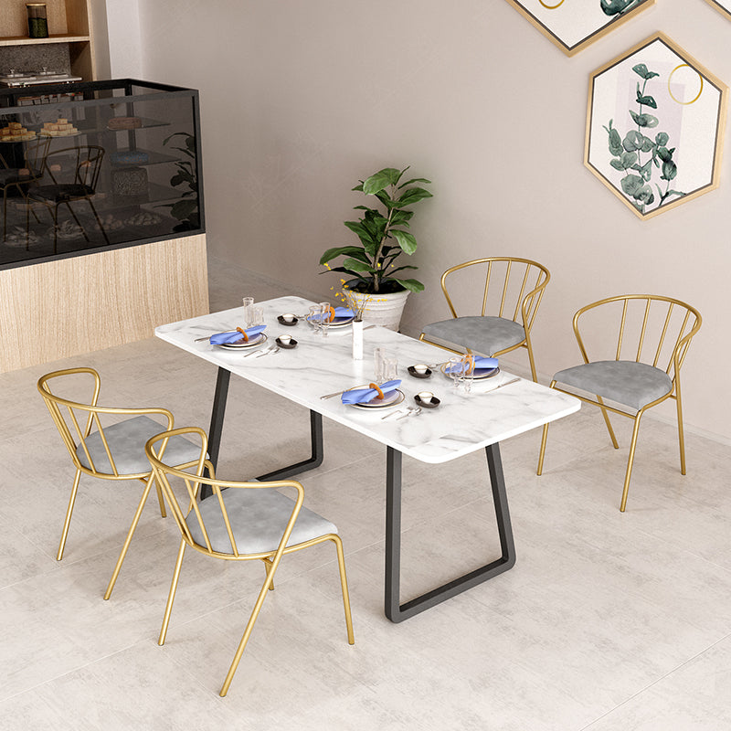 Marble Sled Base Dining Collection Industrial Style Dining Table for Home