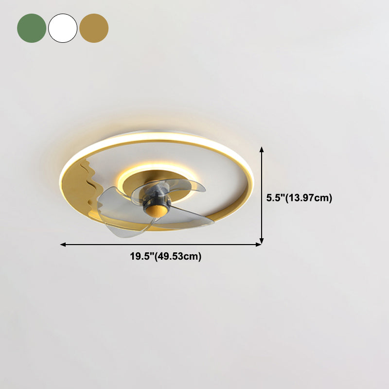 Metal Geometric Ceiling Fan Lights Modern Style 2 Lights Flush Mount Lamp