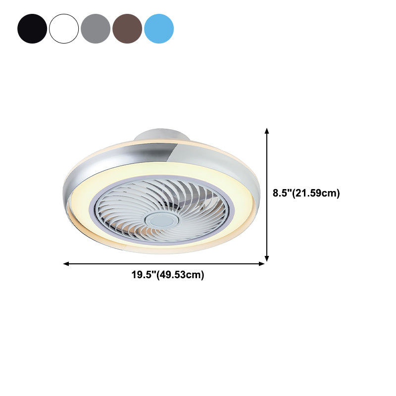 Moderne runde LED -Deckenventilator Leichte einfache Flush Mount Light für Wohnzimmer