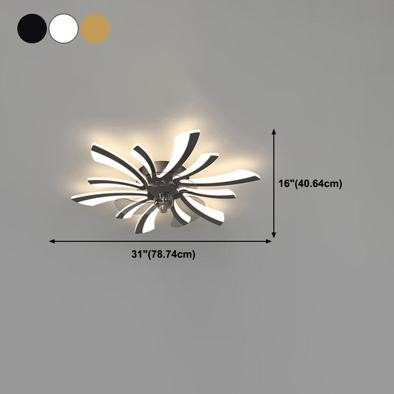 Blumenform Metall Deckenventilator Moderne Style 6 Lichter Deckenventilator Lampe