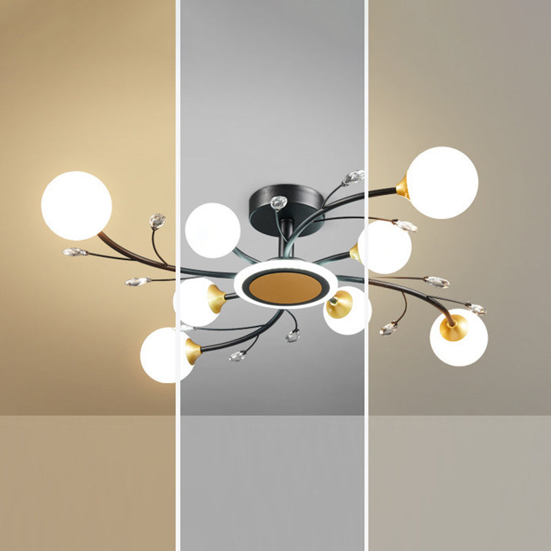 Plafonnier Simplicity en métal, éclairage semi-monté pour chambre à coucher, noir