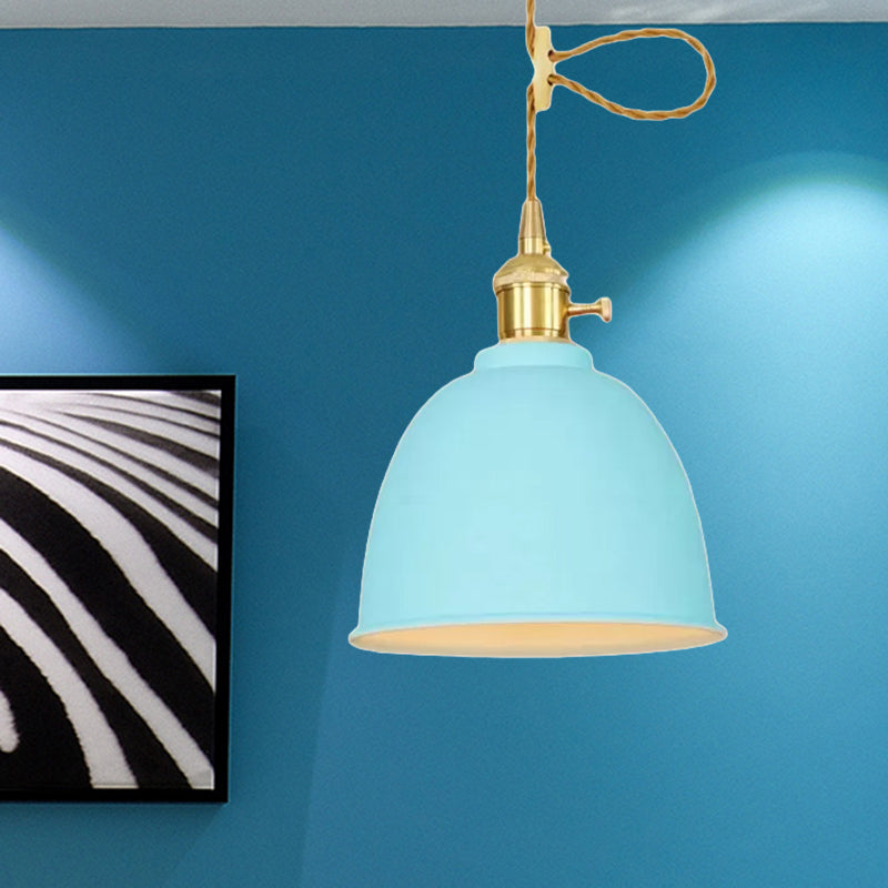 1 licht koepelophangend plafondlicht industriële stijl zwart/grijs/witte metalen hanglamp met verstelbare koord