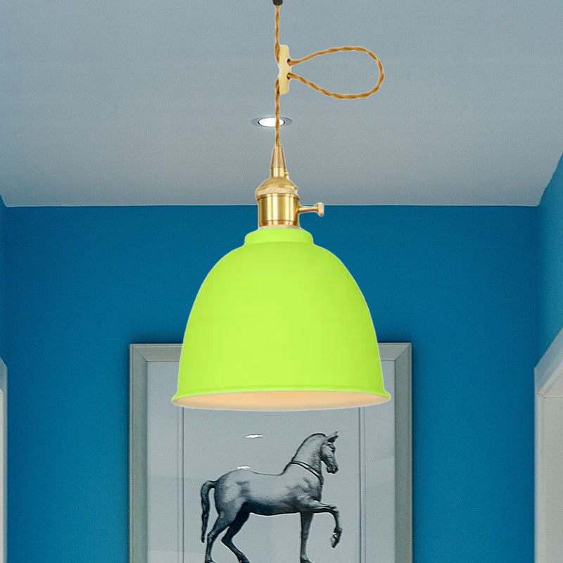 1 licht koepelophangend plafondlicht industriële stijl zwart/grijs/witte metalen hanglamp met verstelbare koord