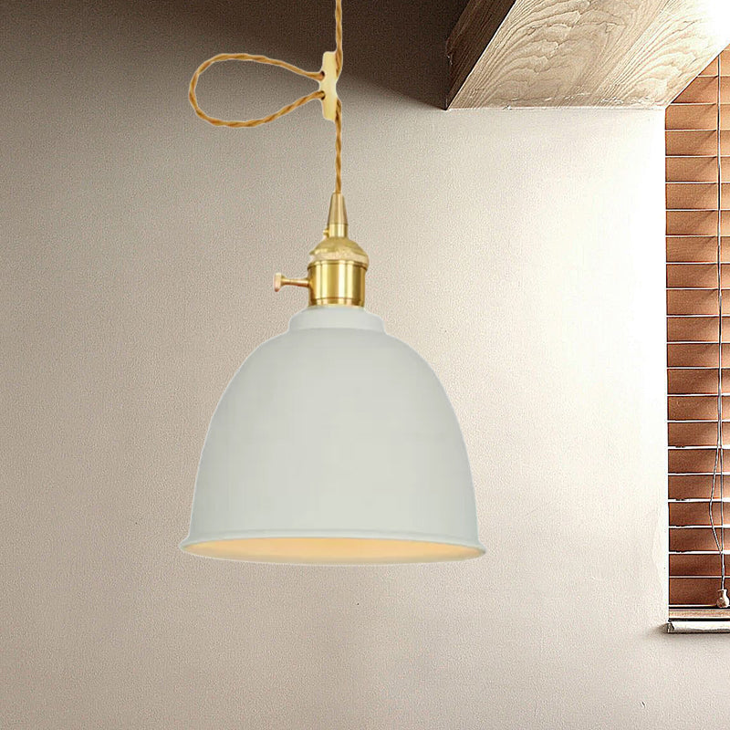 1 licht koepelophangend plafondlicht industriële stijl zwart/grijs/witte metalen hanglamp met verstelbare koord