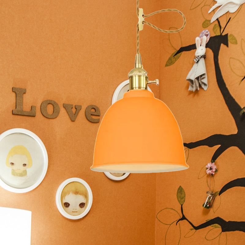 1 licht koepelophangend plafondlicht industriële stijl zwart/grijs/witte metalen hanglamp met verstelbare koord