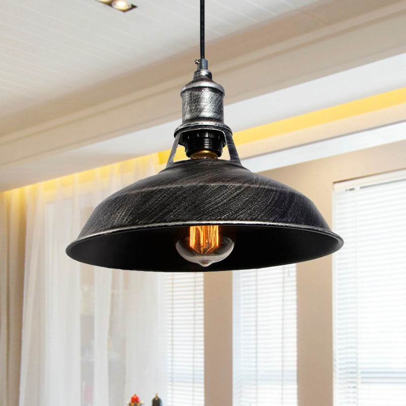 Iluminación colgante de granero envejecida de estilo antiguo 1 Luz de techo de comedor ligero, 10.5 "/12"/15 "de diámetro