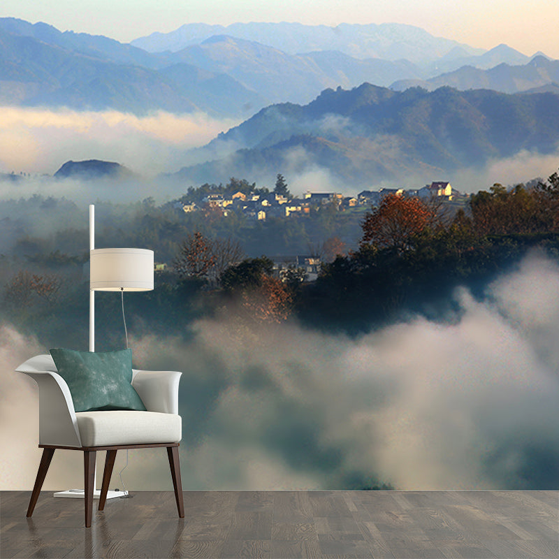 Modern Style Wall Mural Wallpaper Village Sitting Room Wall Mural