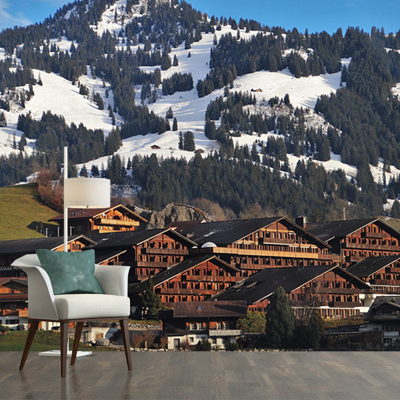 Modern Style Wall Mural Wallpaper Village Sitting Room Wall Mural