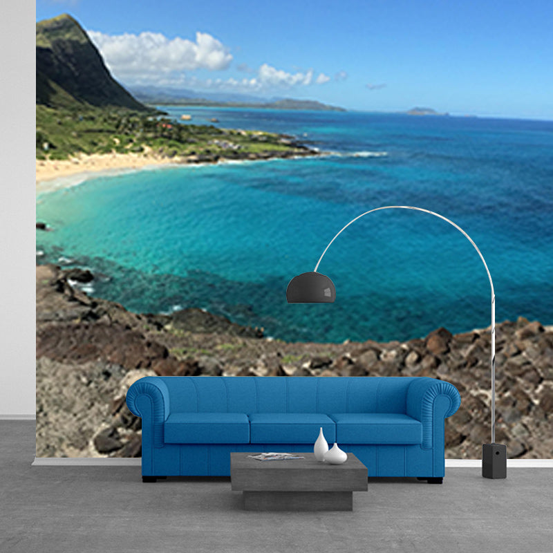 Photography Stain Resistant Mural Wallpaper Tropical Scenery Sleeping Room Wall Mural