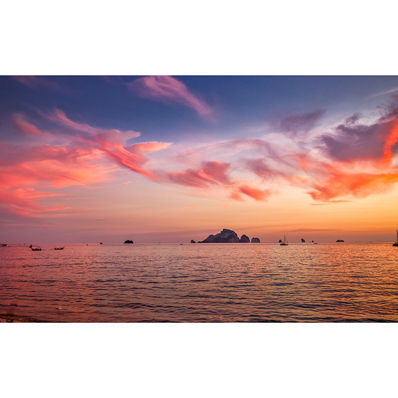 Modern Style Mural Wallpaper Tropical Scenery Environment Friendly Bedroom Wall Mural