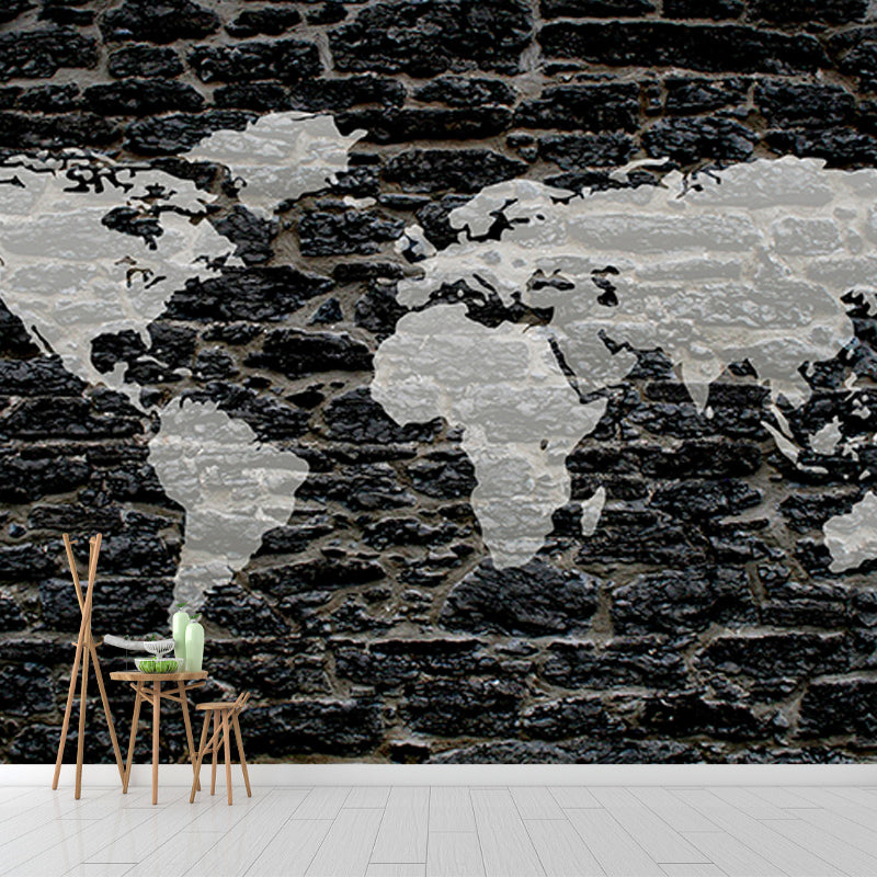 Modern Illustration Mural Wallpaper World Map Indoor Wall Mural
