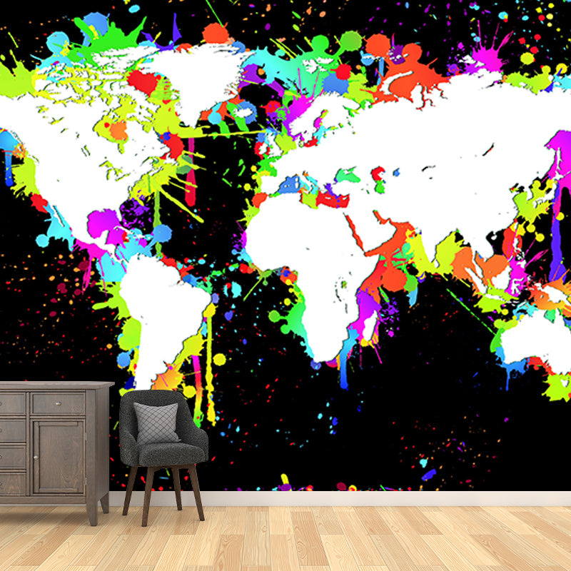 Modern Illustration Mural Wallpaper World Map Indoor Wall Mural