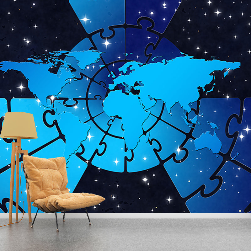 Environmental Wall Mural Wallpaper World Map Sitting Room Wall Mural