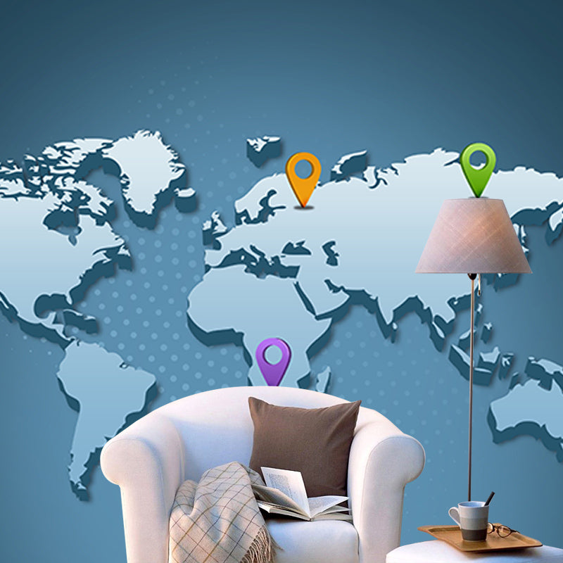 Modern Style Wall Mural Wallpaper World Map Bedroom Wall Mural