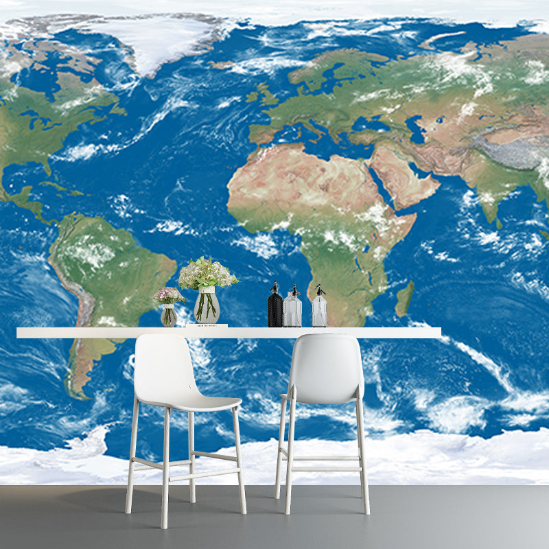 Modern Style Wall Mural Wallpaper World Map Bedroom Wall Mural