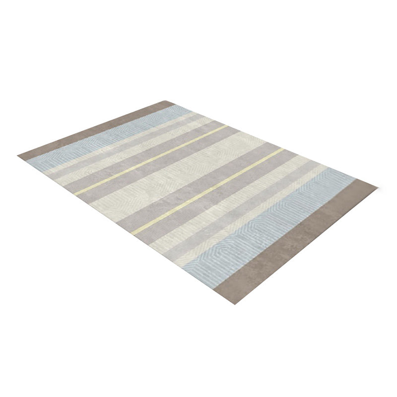 White Circle Rug Polyester Contemporary Rug Stain Resistant Rug for Living Room