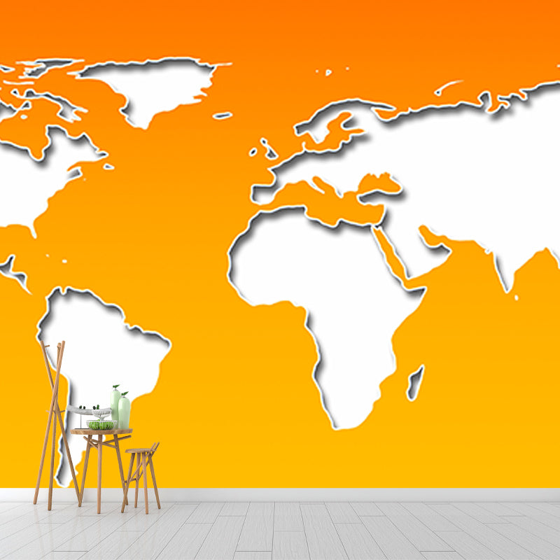 Environment Friendly Mural Wallpaper World Map Illustration Bedroom Wall Mural