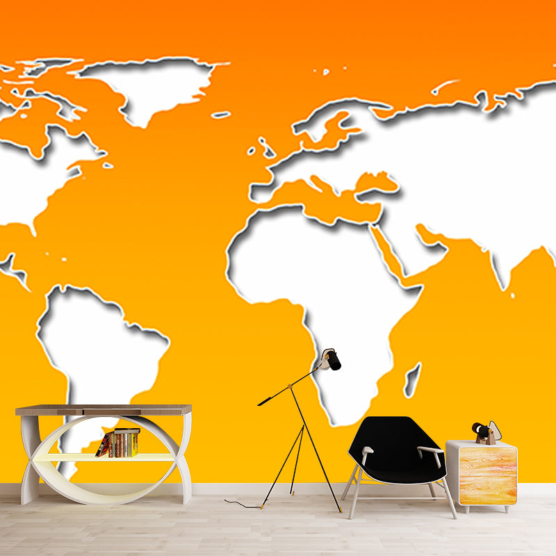 Environment Friendly Mural Wallpaper World Map Illustration Bedroom Wall Mural