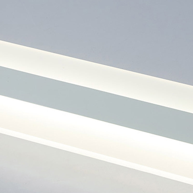Plafonnier encastré linéaire en métal, plafonnier moderne à 1 lumière, blanc
