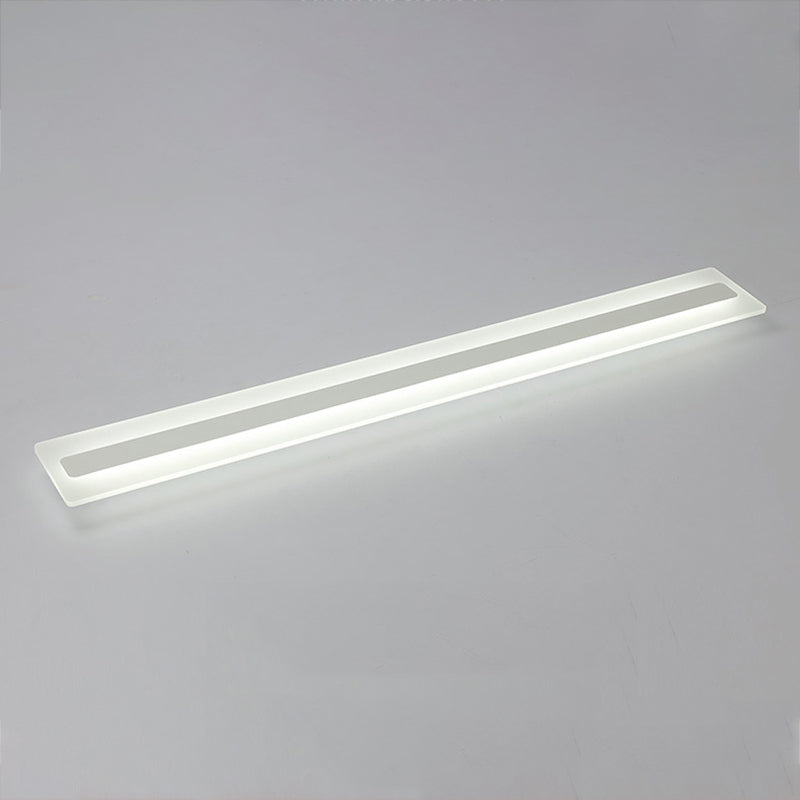 Plafonnier encastré linéaire en métal, plafonnier moderne à 1 lumière, blanc
