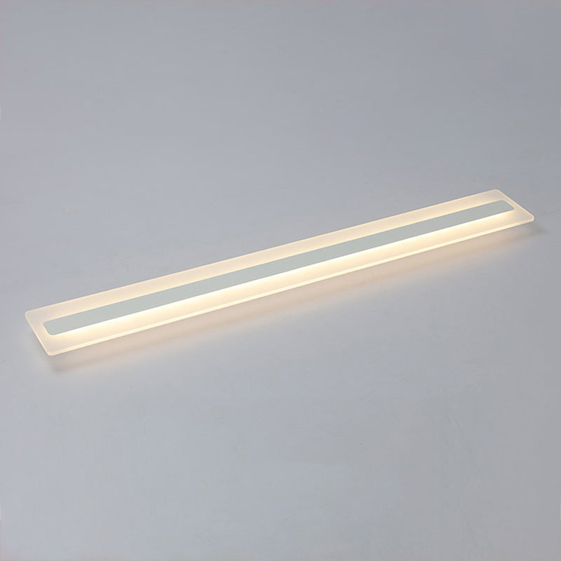 Plafonnier encastré linéaire en métal, plafonnier moderne à 1 lumière, blanc