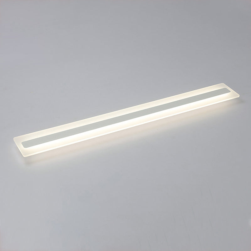 Plafonnier encastré linéaire en métal, plafonnier moderne à 1 lumière, blanc