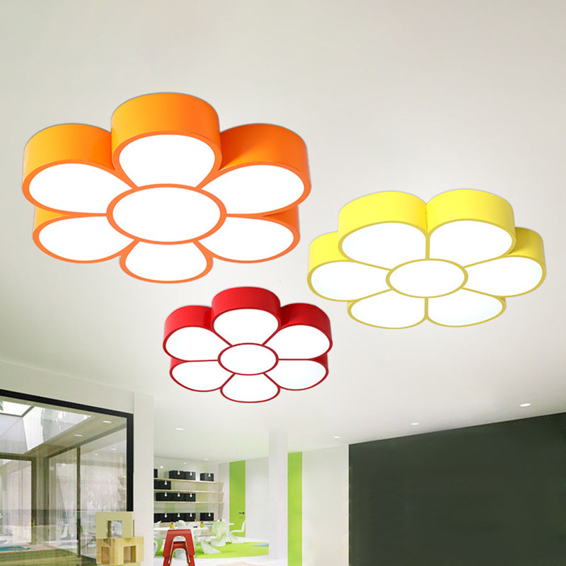 Modern Flower Flush Light Metal 1 Light Flush Mount Ceiling Fixture for Children's Room