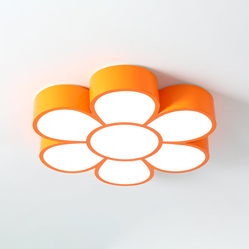 Modern Flower Flush Light Metal 1 Light Flush Mount Ceiling Fixture for Children's Room