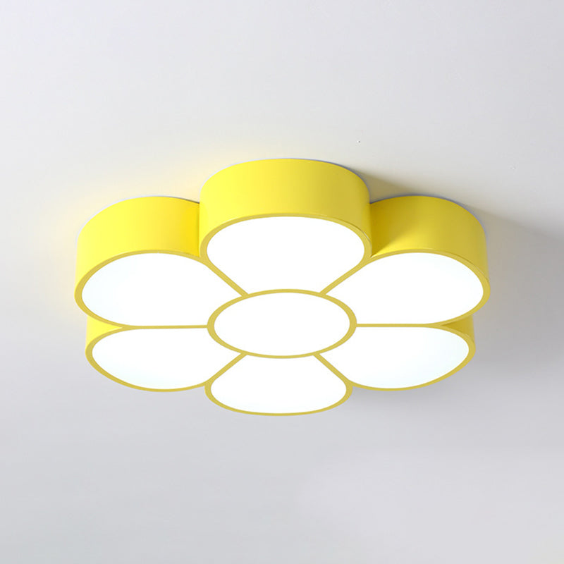 Modern Flower Flush Light Metal 1 Light Flush Mount Ceiling Fixture for Children's Room