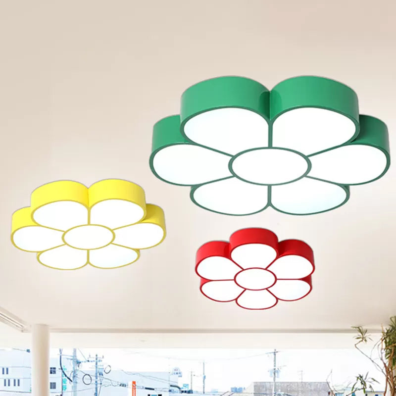 Modern Flower Flush Light Metal 1 Light Flush Mount Ceiling Fixture for Children's Room