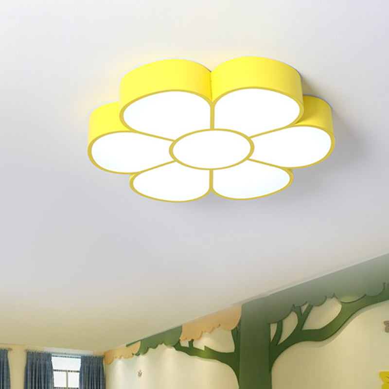 Modern Flower Flush Light Metal 1 Light Flush Mount Ceiling Fixture for Children's Room