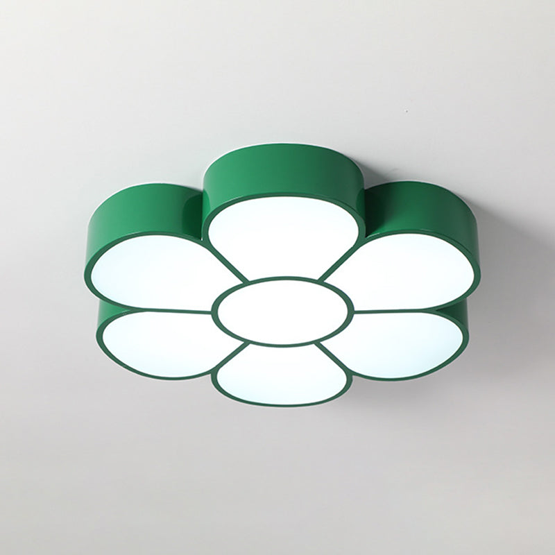 Modern Flower Flush Light Metal 1 Light Flush Mount Ceiling Fixture for Children's Room