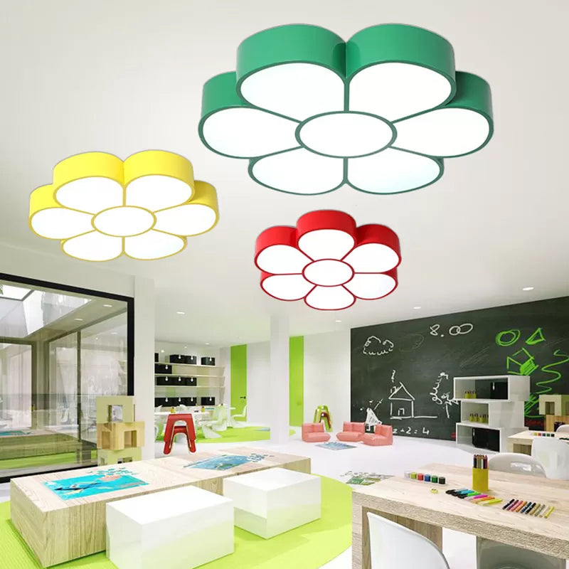 Modern Flower Flush Light Metal 1 Light Flush Mount Ceiling Fixture for Children's Room