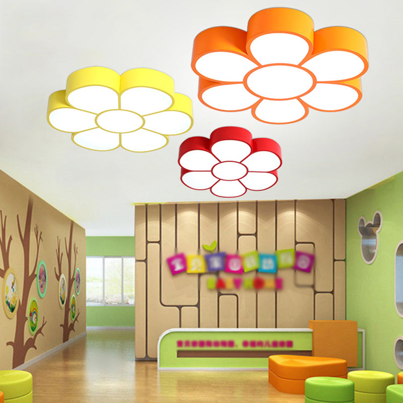 Modern Flower Flush Light Metal 1 Light Flush Mount Ceiling Fixture for Children's Room