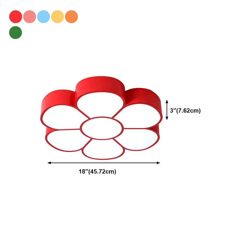 Modern Flower Flush Light Metal 1 Light Flush Mount Ceiling Fixture for Children's Room