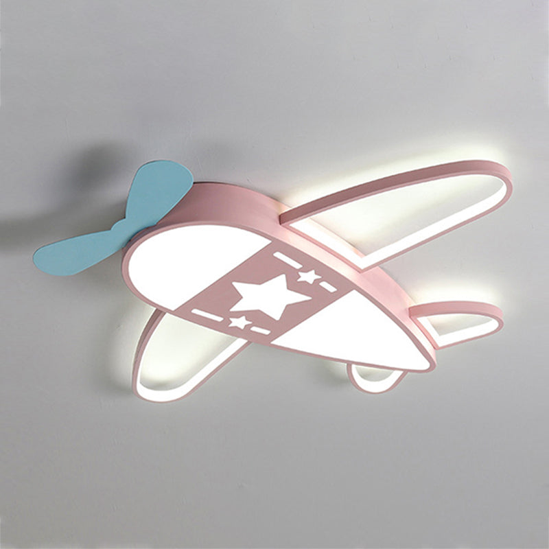 Metal Plane Shape Flush Ceiling Light Kid Style 5 Lights Flush Ceiling Light Fixtures