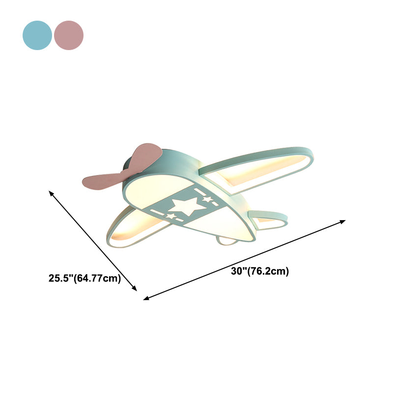 Metal Plane Shape Flush Ceiling Light Kid Style 5 Lights Flush Ceiling Light Fixtures