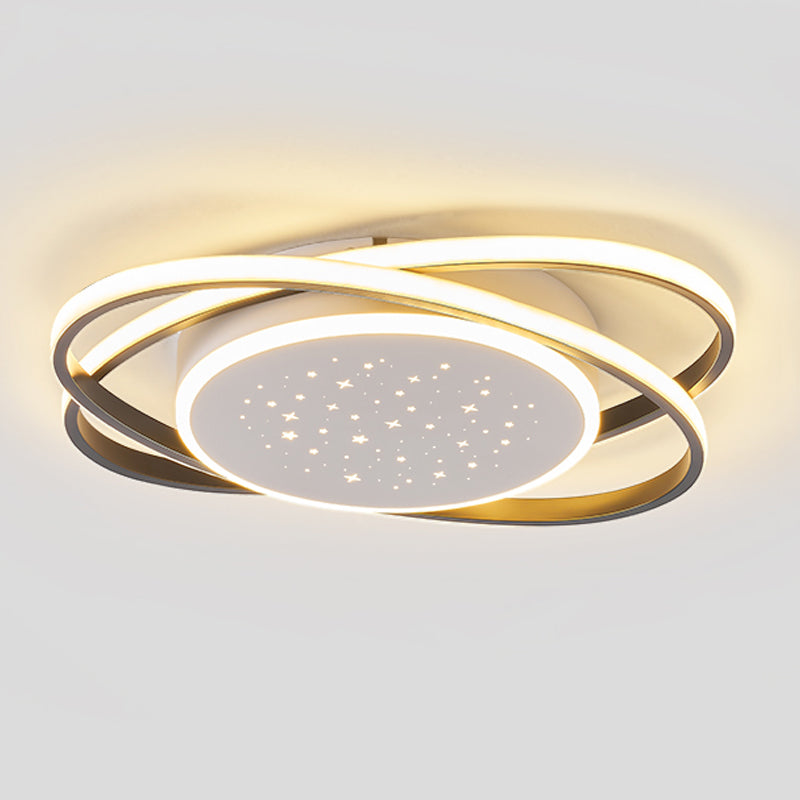 Linear Shape Ceiling Fixtures Modern Style Metal 3 Light Ceiling Mounted Lights