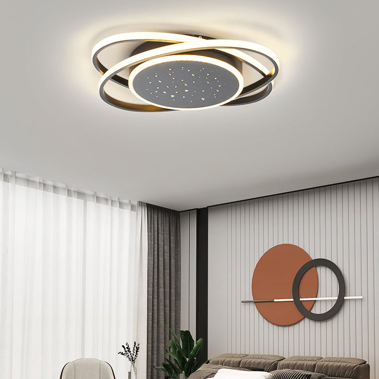 Linear Shape Ceiling Fixtures Modern Style Metal 3 Light Ceiling Mounted Lights