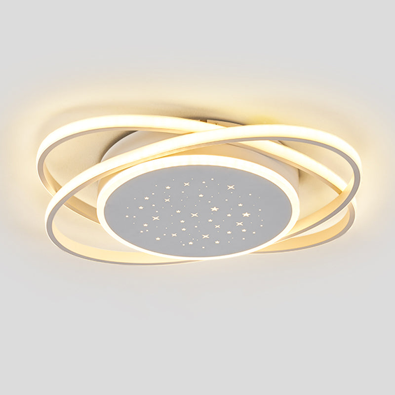 Linear Shape Ceiling Fixtures Modern Style Metal 3 Light Ceiling Mounted Lights