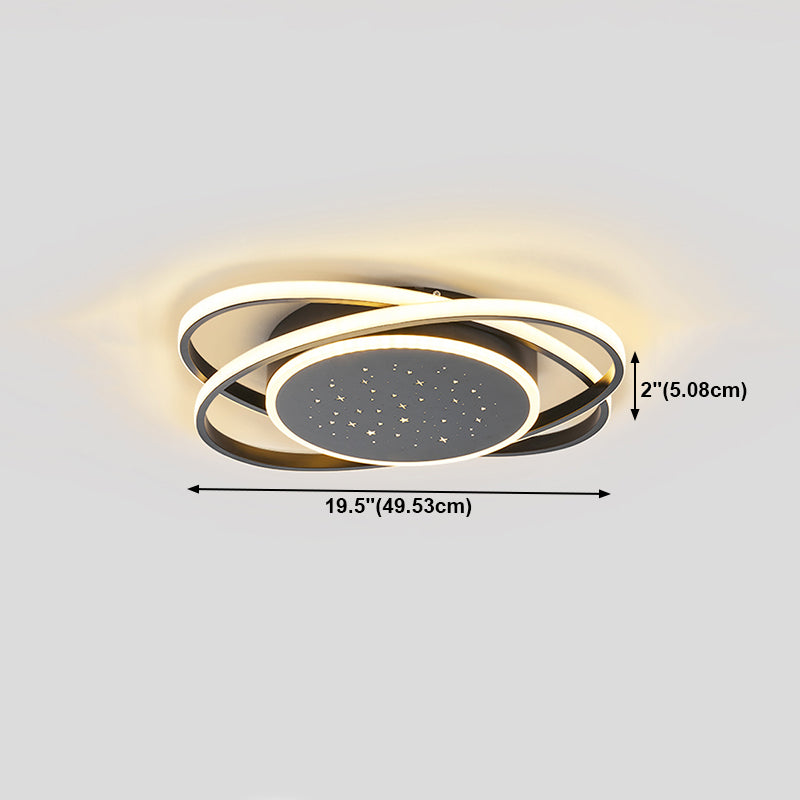 Linear Shape Ceiling Fixtures Modern Style Metal 3 Light Ceiling Mounted Lights