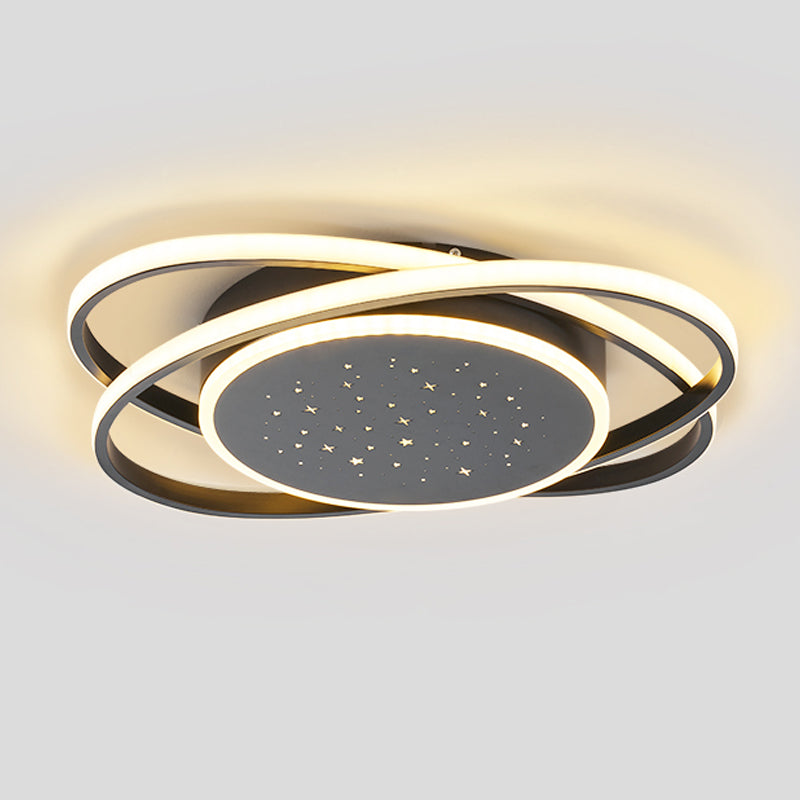 Linear Shape Ceiling Fixtures Modern Style Metal 3 Light Ceiling Mounted Lights