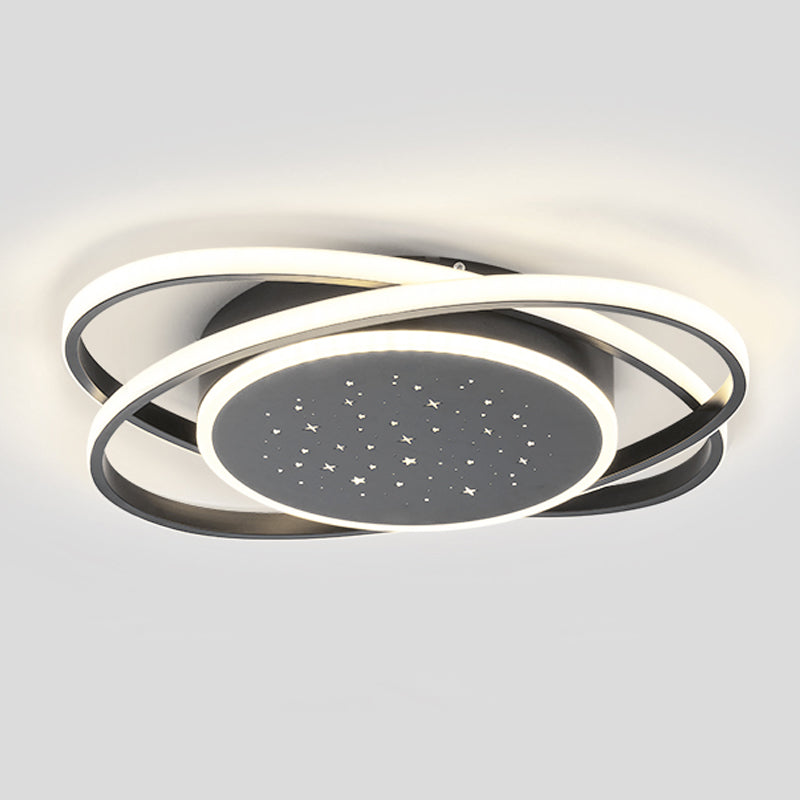 Linear Shape Ceiling Fixtures Modern Style Metal 3 Light Ceiling Mounted Lights
