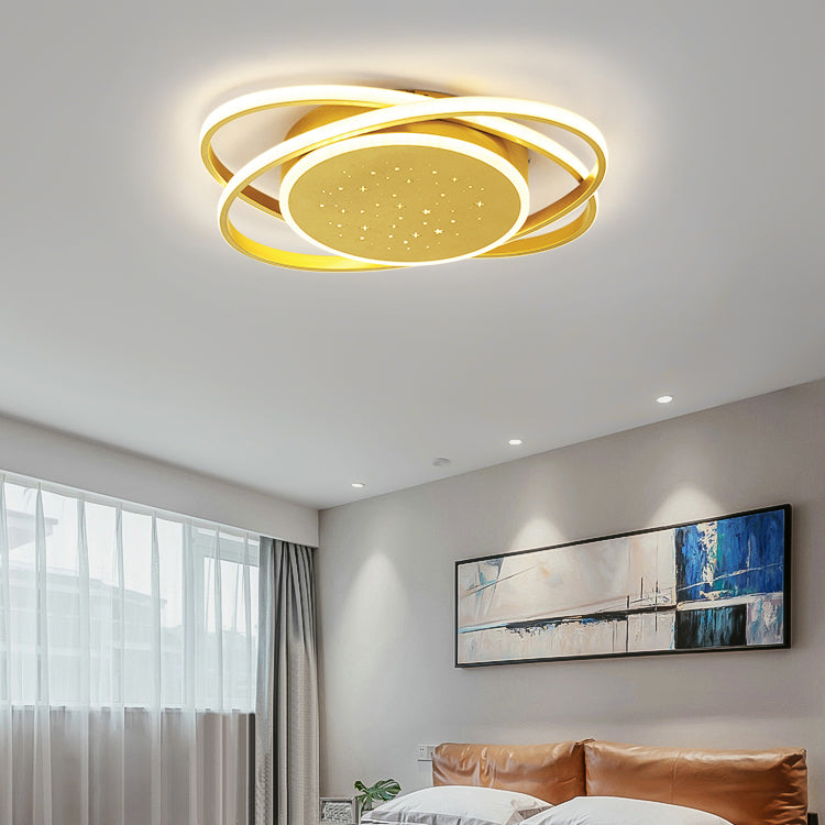 Linear Shape Ceiling Fixtures Modern Style Metal 3 Light Ceiling Mounted Lights