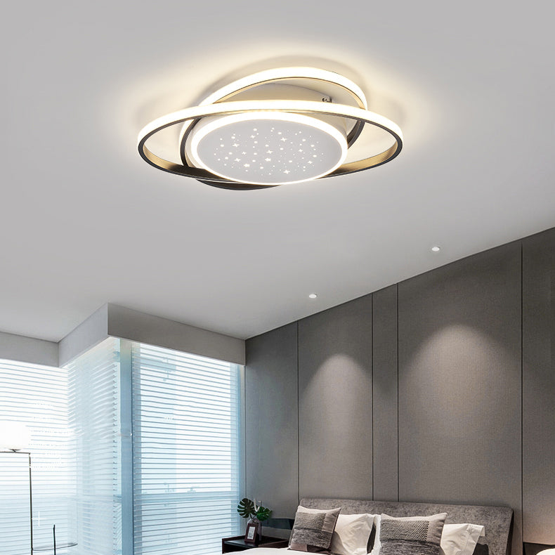 Linear Shape Ceiling Fixtures Modern Style Metal 3 Light Ceiling Mounted Lights