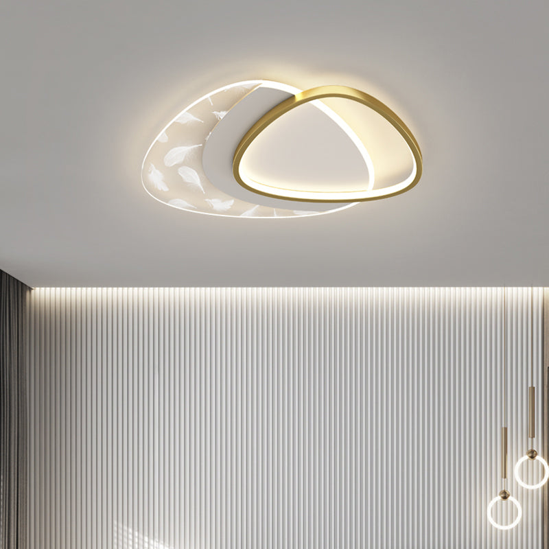 2 Light Geometry Ceiling Lamp Modern Style Metal Ceiling Lighting for Living Room