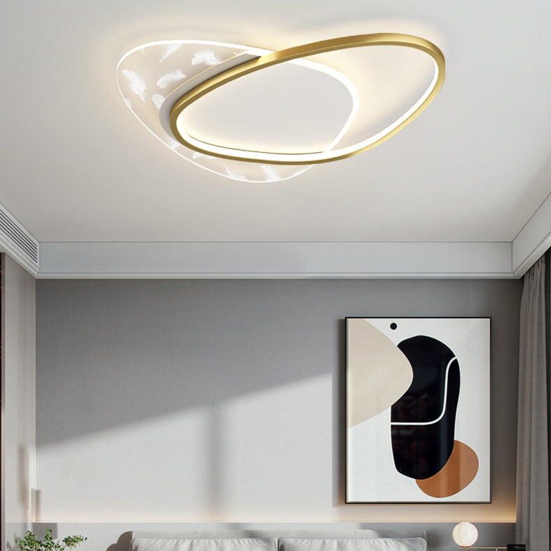 2 Light Geometry Ceiling Lamp Modern Style Metal Ceiling Lighting for Living Room
